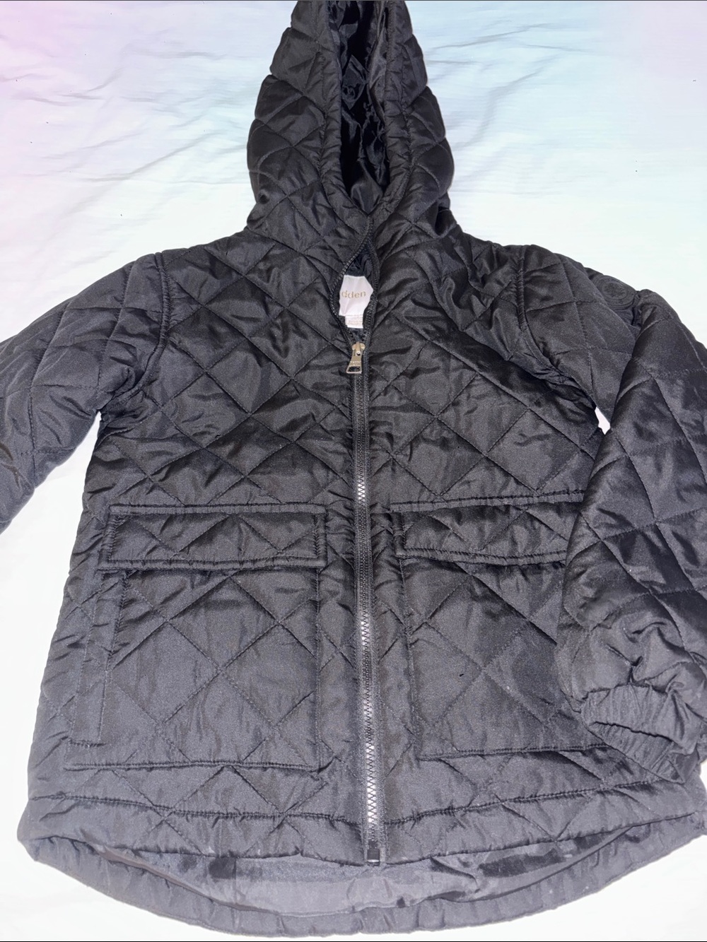 madden girl Kids Quilted Hooded Puffer Jacket in Black size M  10/12